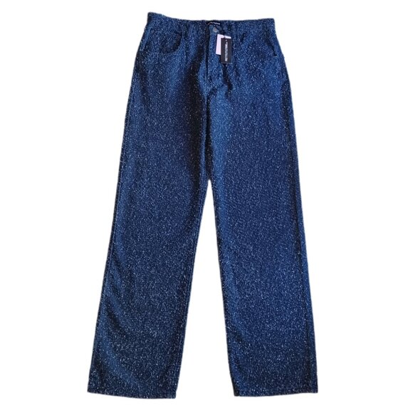 Pretty Little Thing Womens Sz 6 Jeans Indigo Bobbie High Waist Wide Leg Jeans - Picture 5 of 11